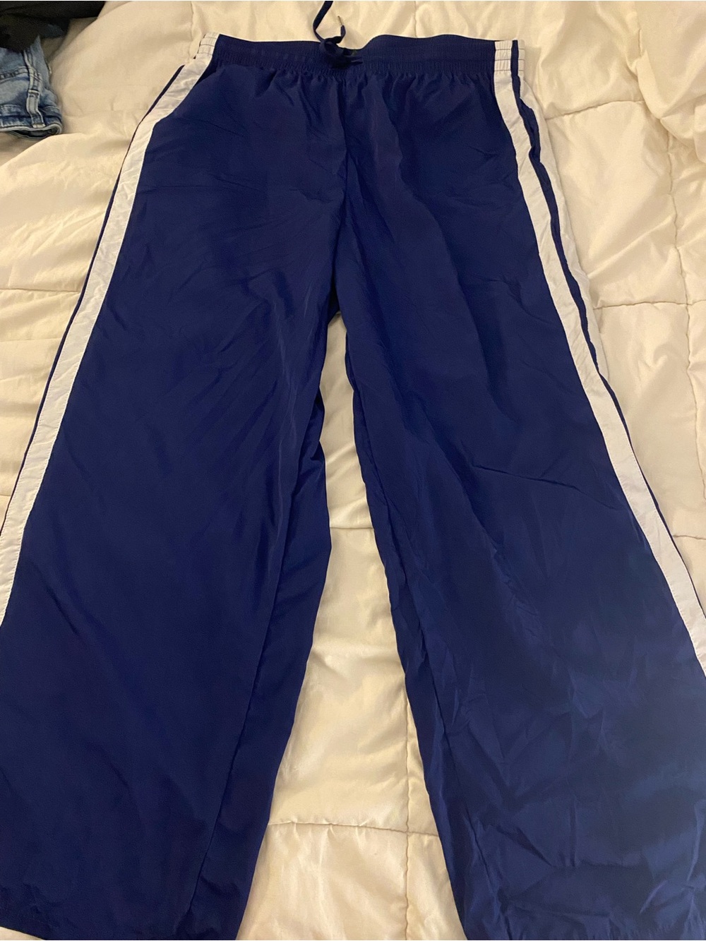 wild fable Navy Blue Track Pants with White Side Stripes